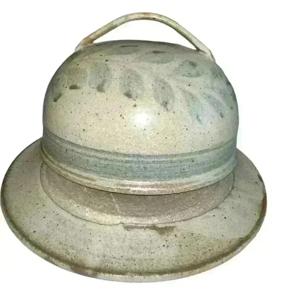 Handmade Ceramic Butter Dish with Lid - Sage Green